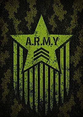 Army Star Emblem with Camouflage
