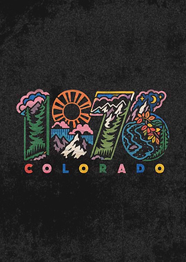 Colorado 1976 Retro Landscape Art