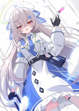 Anime Nurse with Syringe and Halo