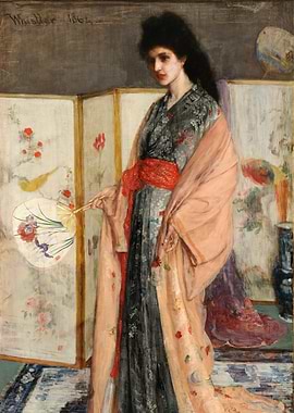 Woman in Kimono with Fan