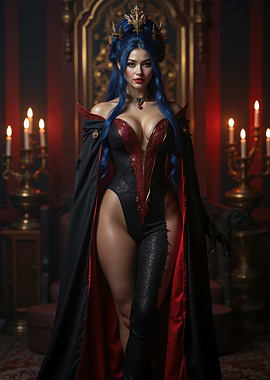 Gothic Queen in Black and Red