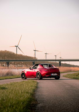 Red Mazda MX-5 on a Road