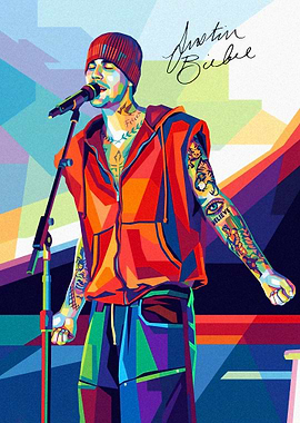 Justin Bieber Pop Art Portrait