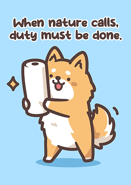 Shiba Inu with Toilet Paper