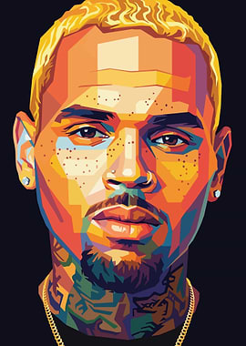 Chris Brown Pop Art Portrait