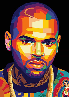 Chris Brown Pop Art Portrait