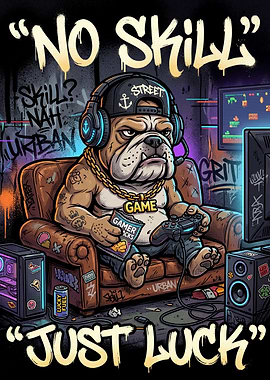 Bulldog Gamer 'No Skill Just Luck'