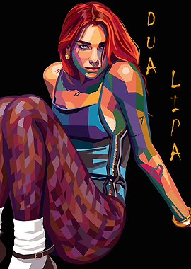 Dua Lipa Pop Art Portrait
