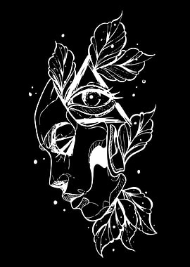 Mystical Eye and Floral Design