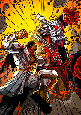 Intense Comic Book Fight Scene