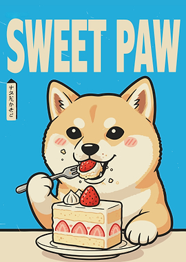 Sweet Paw Shiba Strawberry Cake
