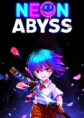 Neon Abyss Anime Girl with Katana