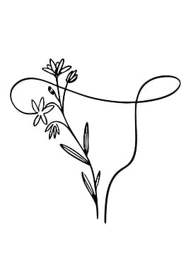 Minimalist Floral Line Art