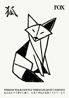 Japanese Fox Wisdom Poster