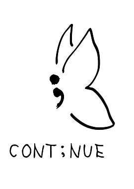 Semicolon Butterfly 'Continue' Text Art