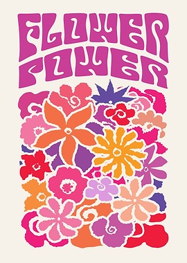 Flower Power Retro Floral Art