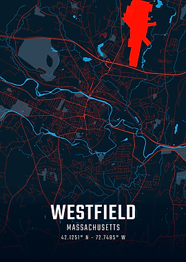 Westfield Massachusetts City Map