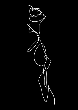 Minimalist Line Art of a Woman