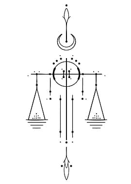 Astrological Libra Symbol Tattoo Design