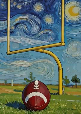 Football under Starry Night Sky