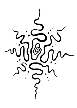 Abstract Swirling Black and White Design