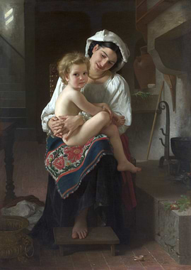 Young Mother Gazing at Her Child – William Bouguereau