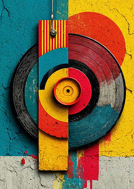 Abstract Vinyl Record Art