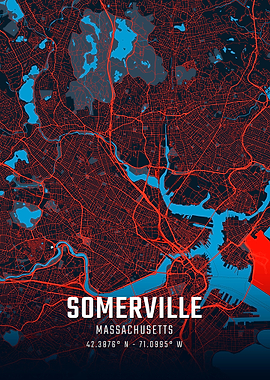 Somerville Massachusetts City Map