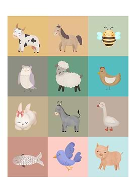 Cute Farm Animals Collection
