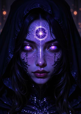 Mystical Woman with Glowing Eyes