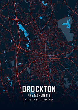 Brockton Massachusetts City Map