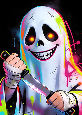 Graffiti Ghost with Knife