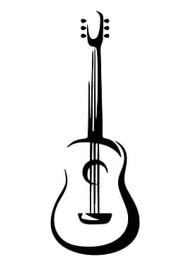 Stylized Guitar Silhouette