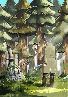 Bill Cipher and Stan Pines in Forest