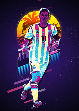 Lionel Messi Retro Pop Art