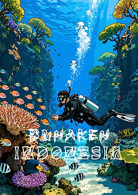 Scuba Diver in Bunaken, Indonesia