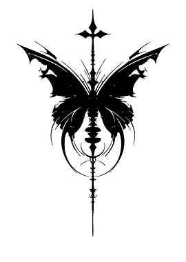 Gothic Butterfly Emblem