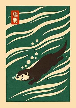 Japanese Otter Poster