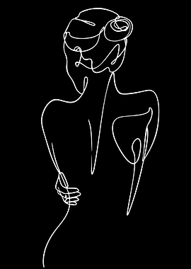 Minimalist Line Art of a Woman