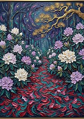 Enchanted Forest Path with Flowers