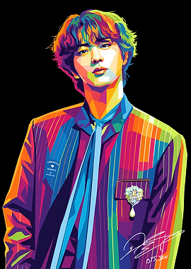 Pop Art Portrait of BTS Jin