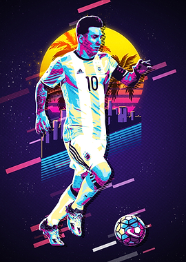 Lionel Messi Retro Pop Art