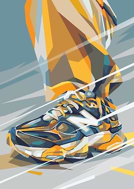 Sneaker illustration in pop art style