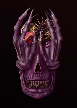 Corrupt (Horror Skull with Centipede and Eyes)