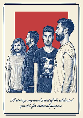 Bastille Engraved Print of a Band