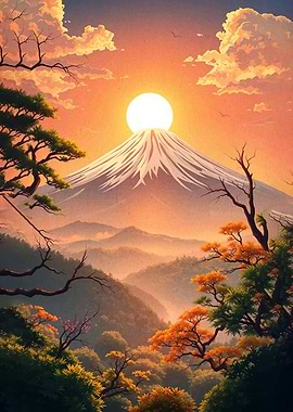 Mount Fuji Sunrise Landscape