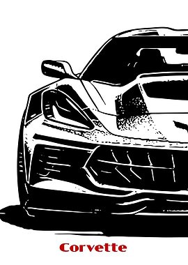 Corvette Car Illustration