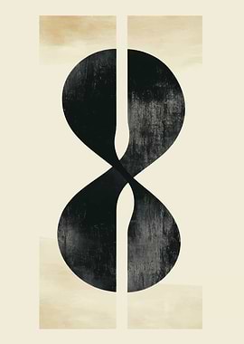 Abstract Black and Beige Geometric Art