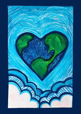 Heart-shaped Earth in the Sky