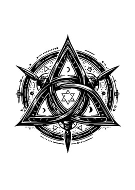 Mystical Triquetra Symbol with Star
